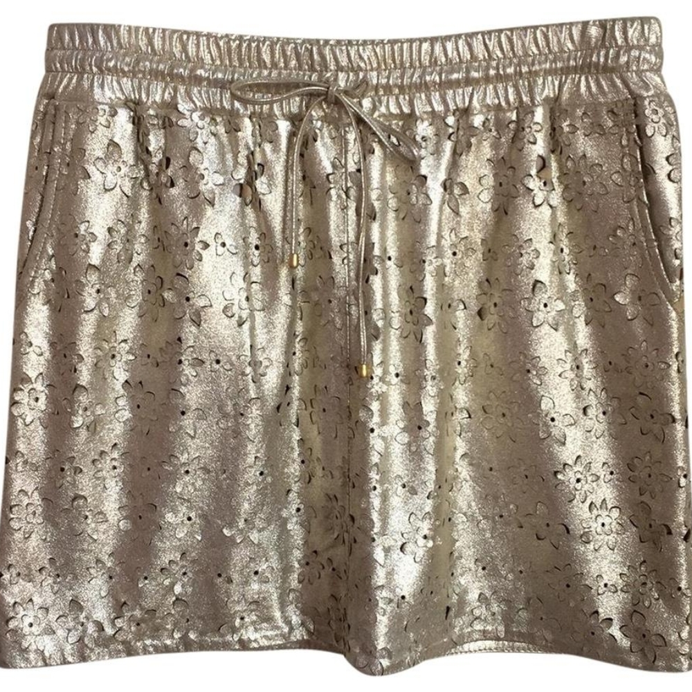 Anthropologie Leifsdottir Gold leather skirt